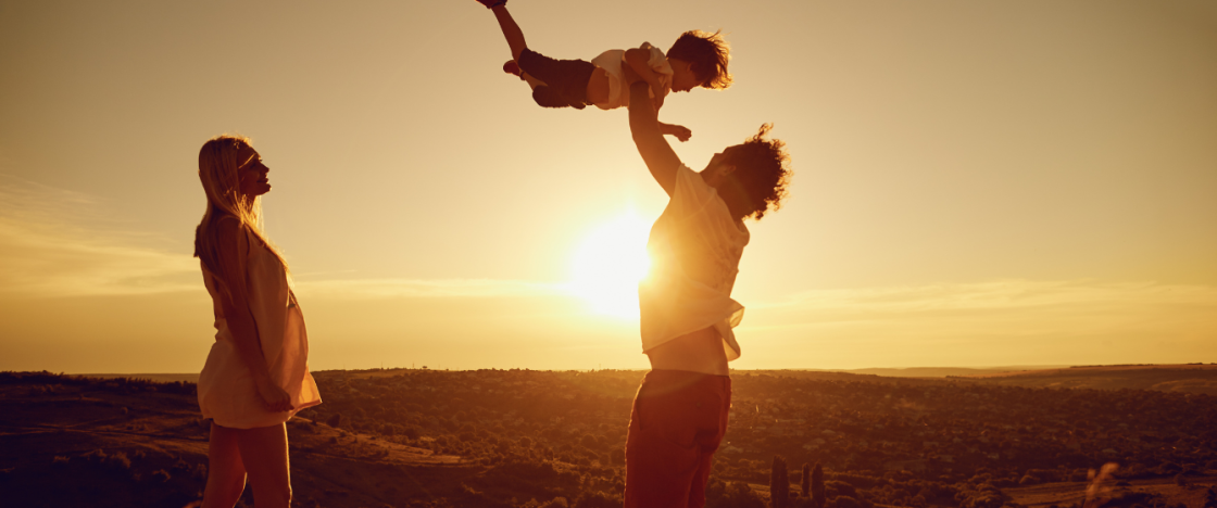 Family on hill